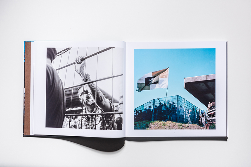 Hand am Gitter & Flagge